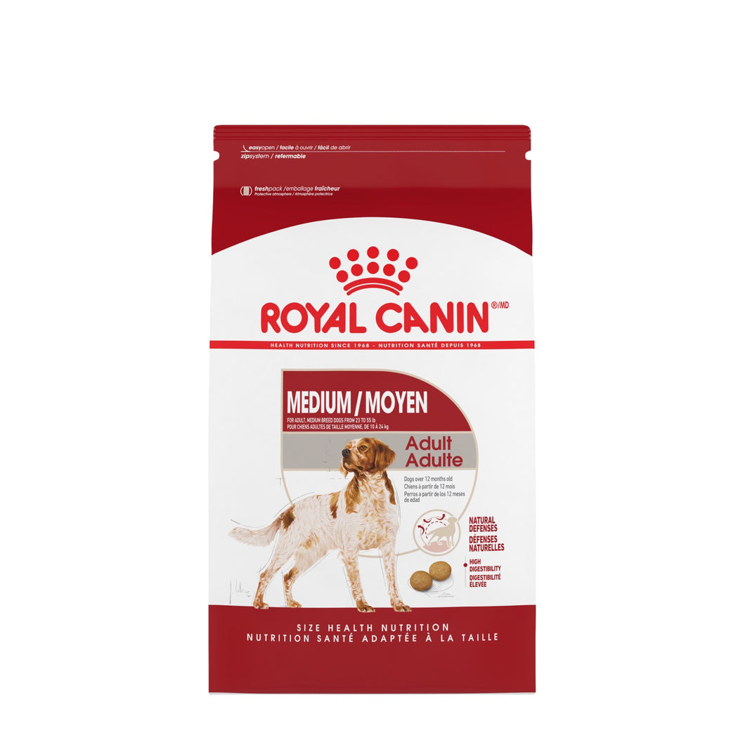 royal canin moyen pour chiens adultes de taille moynne ,de 10 -24 kg /poids net 2.73kg/6lb